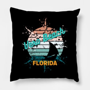 Vero Florida Retro Exploding Sunset Pillow