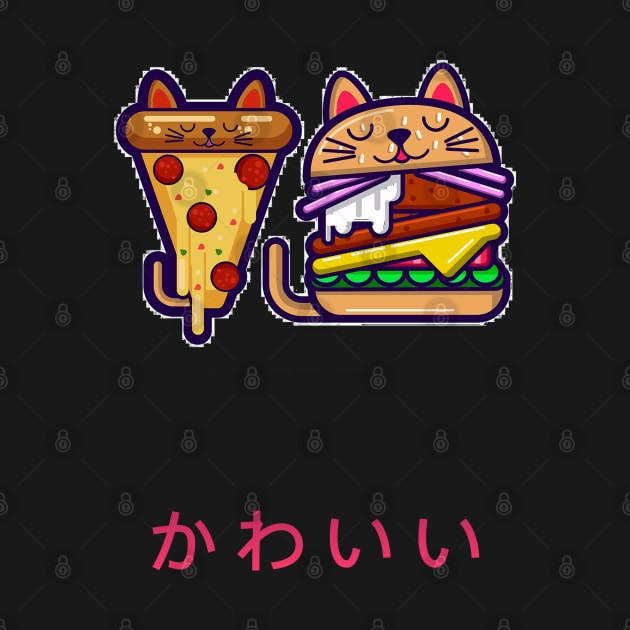 Cute hamburger and pizza design by Lin Watchorn 