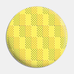 Hand drawn polka dot pattern in purple and pink tones on a yellow background Pin