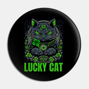 Lucky Cat Clover Pin