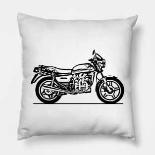 CX500 Motorcycle Sketch Art Pillow