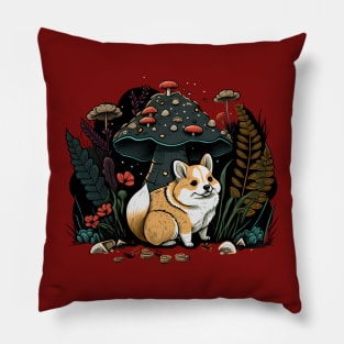 Corgi Dog Cottagecore frog Aesthetic Men Women Graphic Pillow