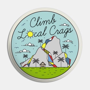 Outdoor rock climbing crag in the mountains climber gift Pin