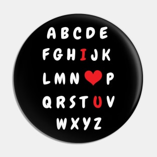 Valentine's Day Alphabet ABC I Love You Pin