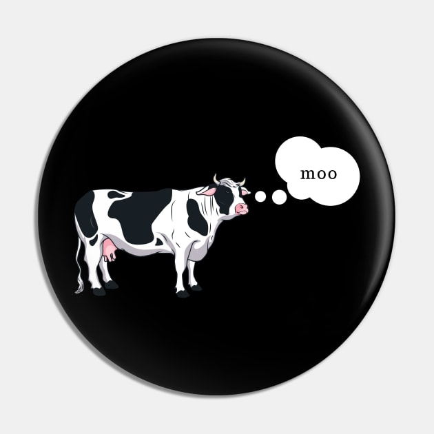 Cartoon Cow Moo Pin by GypsyBluegrassDesigns