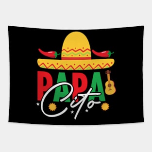 Papacito Family Cinco De Mayo Matching Couple Mexican Dad Tapestry