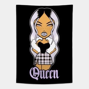 Queen Doll girl Light Purple v3 Tapestry