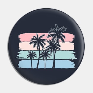 Palm Tree Tropical Beach Pastel Color Vacation Pin