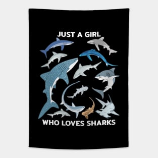 Just a girl who loves sharks Tapestry