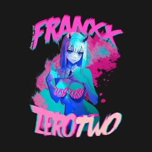 Darling in the Franxx Zero Two Vaporwave Cyberpunk Edit T-Shirt