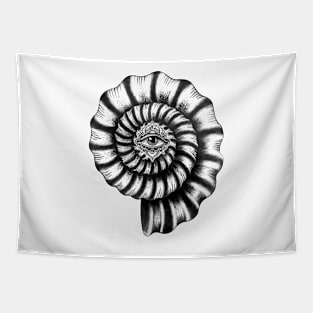 Ammonite Eye design Tapestry