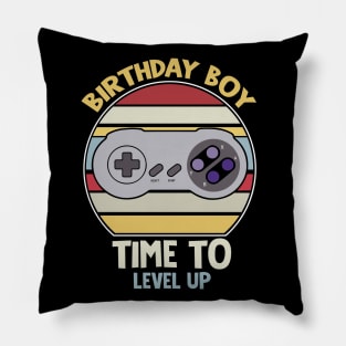 Birthday boy time to level up saying Pillow