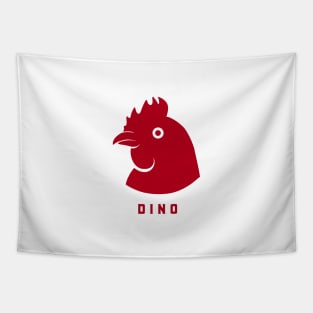 Stylized minimal design of a rooster. Art for chicken fans with red ink Tapestry