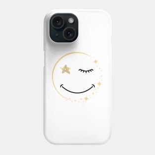 Happy face with stars Phone Case