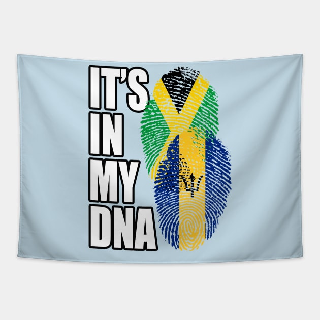 Barbadian And Jamaican Mix DNA Flag Heritage Gift Tapestry by Just Rep It!!