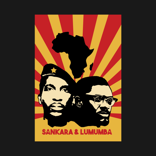 Thomas Sankara and Patrice Lumumba Retro Sunset by Design Monster