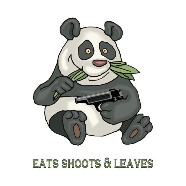 Eats Shoots And Leaves Panda Pin TeePublic