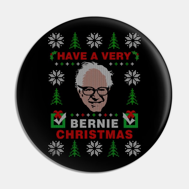 Bernie Sanders Ugly Christmas Sweater Party Design Pin by TeeCreations