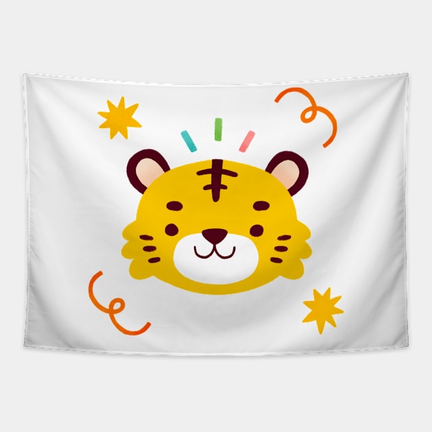 Chinese New Year Tiger Tapestry by Nina.spicy.illustration