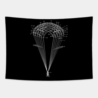 Parachute Vintage Patent Drawing Tapestry