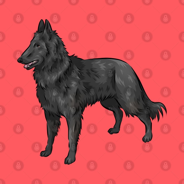 Belgian Shepherd Dog | Groenendael | Cute Dog Cartoon by Shirin Illustration