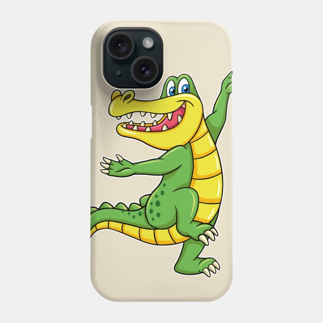 Dancing crocodile cartoon character Phone Case by tsign703