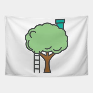 Tree House Environment Icon Tapestry