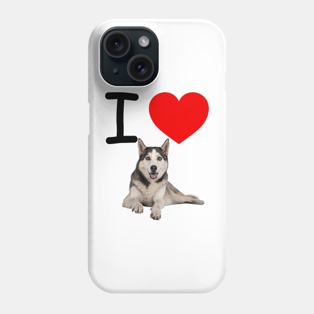 I HEART SIBERIAN HUSKY Phone Case by EmoteYourself