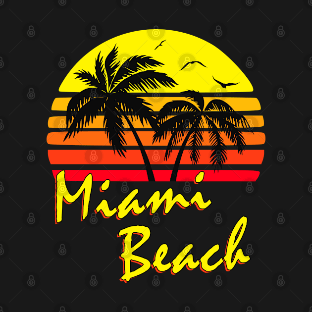 Miami Beach Retro Sunset by Nerd_art