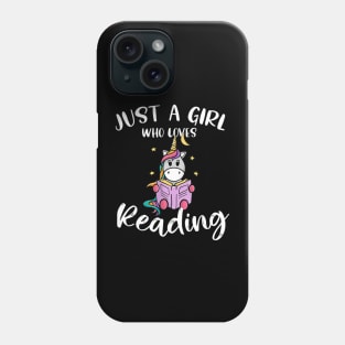 Just a Girl Who Loves Reading Funny unicorn and book lovers Phone Case