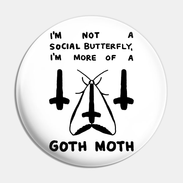 Goth Moth 2 Pin by personalhell