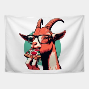 Goat eat pizza Tapestry