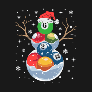 Funny Snooker Xmas Pool Table Santa Hat Billiards Christmas T-Shirt