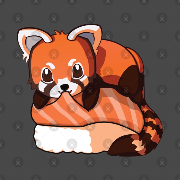 Red Panda Salmon Sushi by Myanko