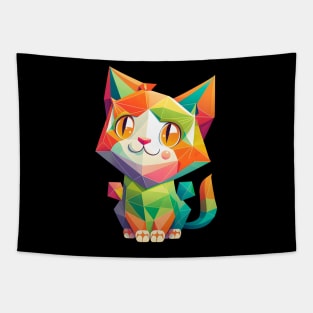 Geometric Cat Funny Cat lover Math Tapestry