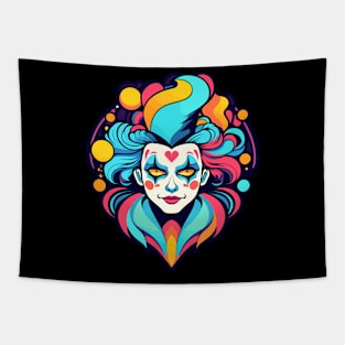 Clown Halloween Illustration Tapestry