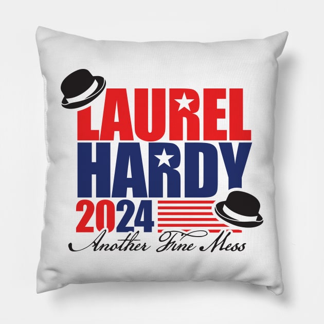 Laurel and Hardy 2024 Pillow by MindsparkCreative