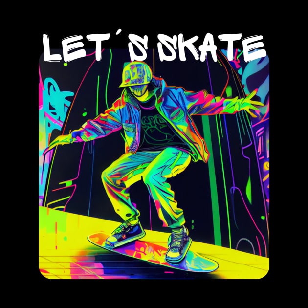 Lets Skate - Cool skater on the street - Graffiti Style 4 by PD-Store