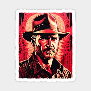 Mr. Indiana Jones - Linocut III Magnet