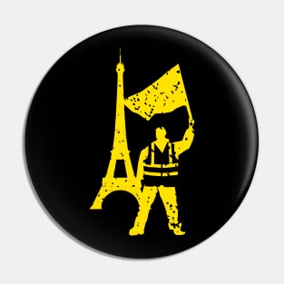 Yellow Vest Protester with Eiffel Tower Pin