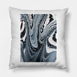 Pink, black and white with cells Pillow