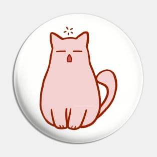 Yawning Pink Kitty by Sunnie Meowtlu Pin