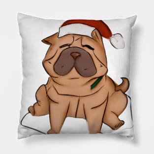 Cute Shar Pei Drawing Pillow