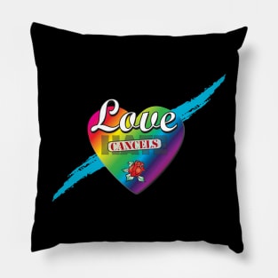 Love Cancels Hate Rainbow Heart Pillow