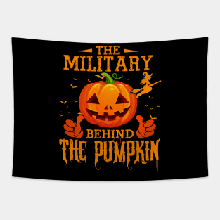 Mens The CHEF Behind The Pumpkin T shirt Funny Halloween T Shirt_MILITARY Tapestry