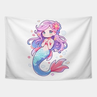 Cute Chibi Mermaid Creature Tapestry