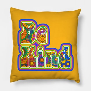 Be Kind Hippie Flowers Pillow