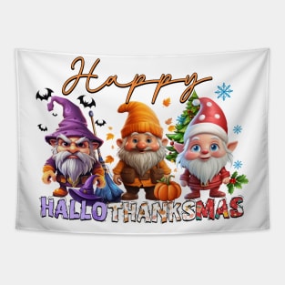 Happy Hallothanksmas Gnomes #1 Tapestry