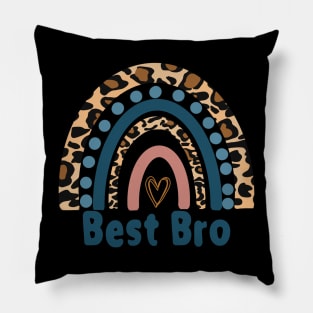 Best Bro Funny Gift For Brother Fun Leopard Rainbow Design Pillow