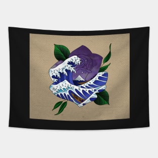 Hokusai Great Wave Rose Tapestry